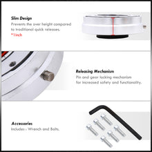 Load image into Gallery viewer, Universal Slim Style Steering Wheel Quick Release Silver