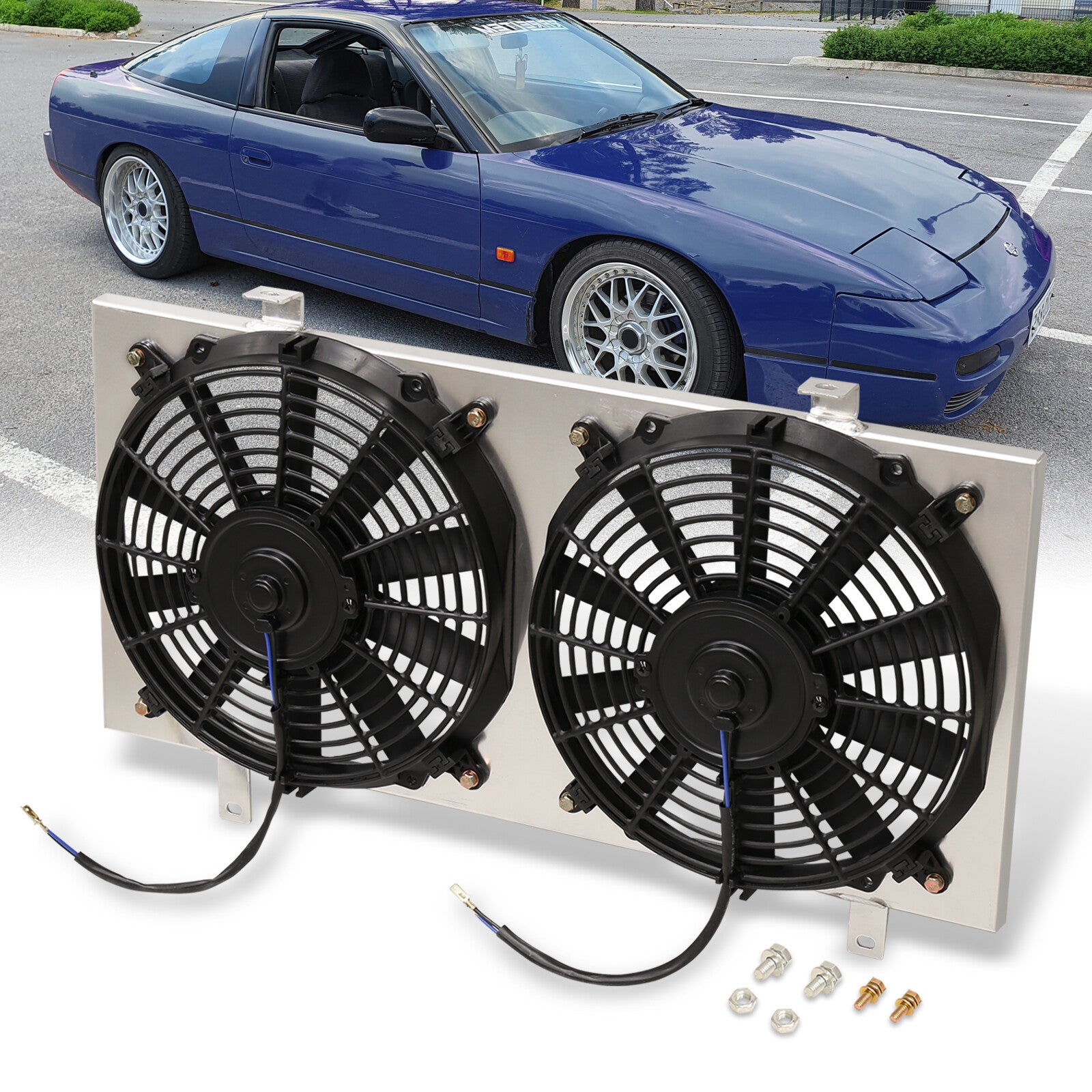 Nissan Sentra 200SX 1.6L 1991-1999 M/T Aluminum Radiator Dual Fan