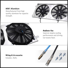 Load image into Gallery viewer, Toyota Celica GT/GTS 2000-2005 M/T Aluminum Radiator Dual Fan Shroud