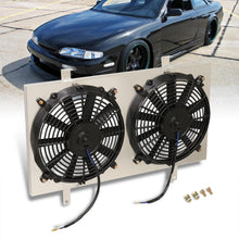 Load image into Gallery viewer, Nissan 240SX S14 KA24DE 1995-1998 M/T Aluminum Radiator Dual Fan Shroud