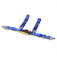 Load image into Gallery viewer, Universal 4 Point 2" Racing Seat Harness Belts Blue with Yellow Strap