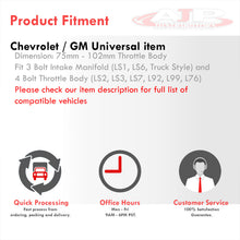 Load image into Gallery viewer, GM LS2 102mm Throttle Body Plate Spacer Silver
