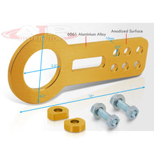 Load image into Gallery viewer, AJP Distributors Upgrade JDM Light Weight T6061 Billet Aluminum Front Bumper Chassis 10mm Tow Towing Hook Ring Kit Anodized Gold For Universal Car Auto Trailer Track Drift Trailer