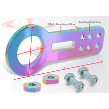 Load image into Gallery viewer, AJP Distributors Upgrade Light Weight T6061 Billet Aluminum Front Bumper Chassis 10mm Tow Towing Hook Ring Kit Anodized Neo Chrome For Universal Car Auto Trailer Track Drift Trailer