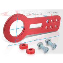 Load image into Gallery viewer, AJP Distributors Upgrade JDM Light Weight T6061 Billet Aluminum Front Bumper Chassis 10mm Tow Towing Hook Ring Kit Anodized Red For Universal Car Auto Trailer Track Drift Trailer
