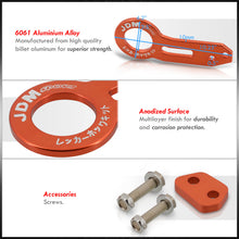 Load image into Gallery viewer, JDM Sport Universal Rear Tow Hook Kit Gen 1 Orange