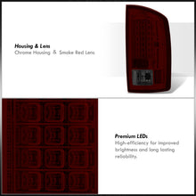 Load image into Gallery viewer, Dodge Ram 1500 2007-2008 / 2500 3500 2007-2009 LED Tail Lights Chrome Housing Red Smoke Len
