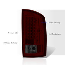 Load image into Gallery viewer, Dodge Ram 1500 2007-2008 / 2500 3500 2007-2009 LED Tail Lights Chrome Housing Red Smoke Len