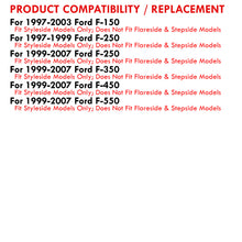 Load image into Gallery viewer, Ford F150 1997-2003 / F250 Light Duty 1997-1999 / F250 F350 F450 F550 Super Duty 1999-2007 LED Tail Lights Chrome Housing Smoke Len (Styleside Models Only)