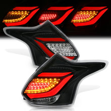 Load image into Gallery viewer, Ford Focus Hatchback 2012-2014 LED Bar Tail Lights Black Housing Clear Len Red Tube