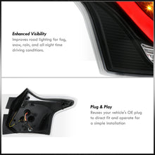 Load image into Gallery viewer, Ford Focus Hatchback 2012-2014 LED Bar Tail Lights Black Housing Clear Len Red Tube