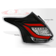 Load image into Gallery viewer, Ford Focus Hatchback 2012-2014 LED Bar Tail Lights Black Housing Clear Len Red Tube