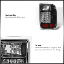 Load image into Gallery viewer, Ford Ranger 2001-2011 LED Tail Lights Black Housing Clear Len (Excluding STX Models)