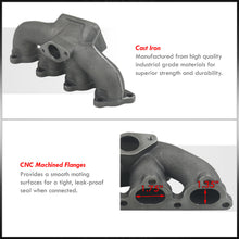Load image into Gallery viewer, Honda Civic 1988-2000 / CRX 1988-1991 / Del Sol 1993-1997 D-Series D15 D16 Cast Iron Turbo Manifold (Keeps AC & PS)