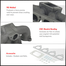 Load image into Gallery viewer, Honda Civic 1988-2000 / CRX 1988-1991 / Del Sol 1993-1997 D-Series D15 D16 Cast Iron Turbo Manifold (Keeps AC & PS)