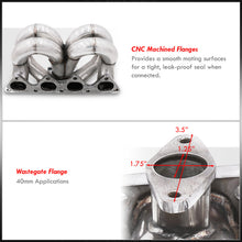 Load image into Gallery viewer, Acura Integra 1990-2001 / Honda Civic 1988-2000 / CRX 1988-1991 / Del Sol 1993-1997 B-Series B16 B18 B20 T3/T4 Ram Horn Stainless Steel Turbo Manifold (38mm Wastegate Flange)