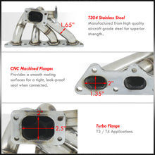 Load image into Gallery viewer, Eagle Talon 1990-1999 / Mitsubishi Eclipse 1995-1999 / Lancer EVO 2002-2006 4G63 2.0L T3/T4 Stainless Steel Turbo Manifold (35mm/38mm Wastegate Flange)