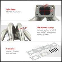 Load image into Gallery viewer, Ford Escort 1991-1996 / Mazda Miata MX5 1994-2005 / Protégé 1990-1998 / Mercury Tracer 1991-1996 1.8L T25/T28 Stainless Steel Turbo Manifold
