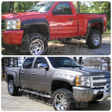 Load image into Gallery viewer, Chevrolet Silverado 1500 2007-2013 / Chevrolet Silverado 2500HD 3500HD 2007-2014 Front & Rear Pocket Rivet Style Wheel Well Fender Flares Black (For Models With 78.0" & 97.6" Beds)