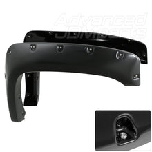 Load image into Gallery viewer, Chevrolet Silverado 1500 2007-2013 / Chevrolet Silverado 2500HD 3500HD 2007-2014 Front & Rear Pocket Rivet Style Wheel Well Fender Flares Black (For Models With 78.0" & 97.6" Beds)