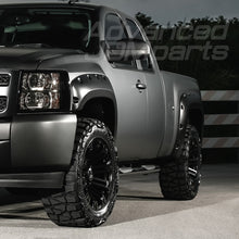 Load image into Gallery viewer, Chevrolet Silverado 1500 2007-2013 / Chevrolet Silverado 2500HD 3500HD 2007-2014 Front & Rear Pocket Rivet Style Wheel Well Fender Flares Black (For Models With 78.0" & 97.6" Beds)