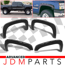 Load image into Gallery viewer, Chevrolet Silverado 1999-2006 / GMC Sierra 1999-2006 Front & Rear Pocket Rivet Style Wheel Well Fender Flares Black