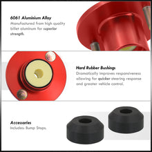 Load image into Gallery viewer, Acura Integra 1990-2001 / Honda Civic 1988-2000 / CRX 1988-1991 / Del Sol 1993-1997 Coilover Top Hats Red (Left & Right)