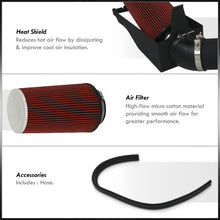 Load image into Gallery viewer, Ford F250 F350 F450 F550 Super Duty 1999-2003 / Excursuion 1999-2003 7.3L V8 Cold Air Intake Black + Heat Shield