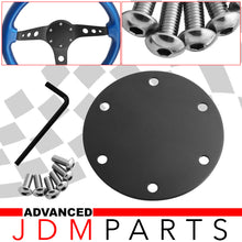 Load image into Gallery viewer, Universal 6 Bolt Steering Wheel Flat Horn Button Delete Plate Black