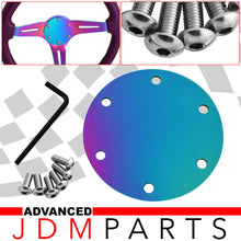 Load image into Gallery viewer, Universal 6 Bolt Steering Wheel Flat Horn Button Delete Plate Neo Chrome