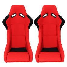 Load image into Gallery viewer, Universal SPG Style Bucket Racing Seats + Sliders Red Cloth