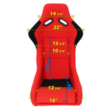 Load image into Gallery viewer, Universal SPG Style Bucket Racing Seats + Sliders Red Cloth