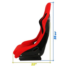 Load image into Gallery viewer, Universal SPG Style Bucket Racing Seats + Sliders Red Cloth