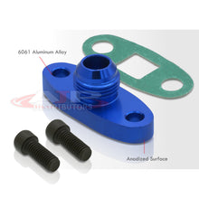 Load image into Gallery viewer, Universal T4 10AN Male Fitting Oil Drain Line Flange Blue