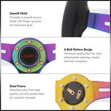 Load image into Gallery viewer, JDM Sport Universal 350mm Wood Grain Style Steel Steering Wheel Neo Chrome Center Black Wood