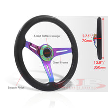 Load image into Gallery viewer, JDM Sport Universal 350mm Wood Grain Style Steel Steering Wheel Neo Chrome Center Black Wood