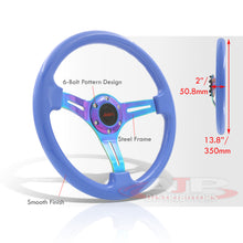 Load image into Gallery viewer, JDM Sport Universal 350mm Heavy Duty Steel Steering Wheel Neo Chrome Center Metallic Blue