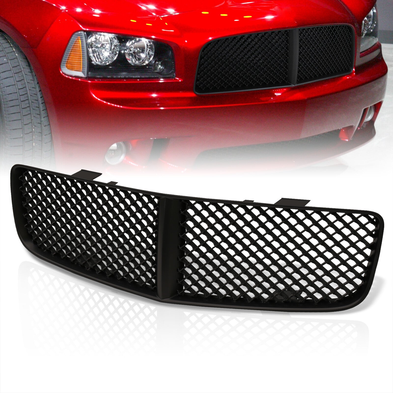 2006-2010 Charger Upper Class Series Mesh Grille, Black, 1 Pc, Replacement  - Part # 51474