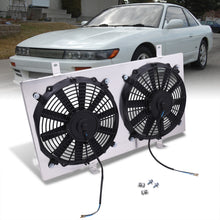 Load image into Gallery viewer, Nissan 240SX S13 CA18 1989-1994 M/T Aluminum Radiator Dual Fan Shroud