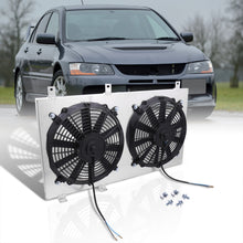 Load image into Gallery viewer, Mitsubishi Lancer EVO 2003-2007 M/T Aluminum Radiator Dual Fan Shroud
