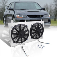 Load image into Gallery viewer, Mitsubishi Lancer EVO 2003-2007 M/T Aluminum Radiator Dual Fan Shroud