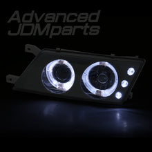 Load image into Gallery viewer, Nissan Sentra / 200SX 1995-1998 LED Halo Projector Headlights Chrome Housing Smoke Len Clear Reflector