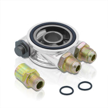 Load image into Gallery viewer, Universal Oil Filter Cooler Sandwich Relocator Adapter Plate with Thermostat Controller Chrome