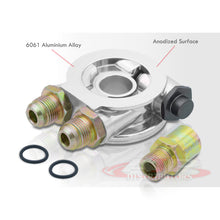 Load image into Gallery viewer, Universal Oil Filter Cooler Sandwich Relocator Adapter Plate with Thermostat Controller Chrome