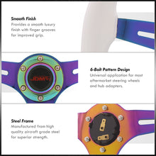 Load image into Gallery viewer, JDM Sport Universal 350mm Wood Grain Style Steel Steering Wheel Neo Chrome Center White Wood