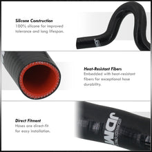Load image into Gallery viewer, Honda Accord SIR 4 Cylinder 1997-2000 Silicone Radiator & Heater Hoses Set Black (Non-US Model)