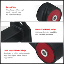 Load image into Gallery viewer, Honda Civic 1988-1991 / CRX 1988-1991 D to B Series Conversion Engine Motor Mount Black with Red Polyurethane Bushings (B-Series with Cable Transmission Only)