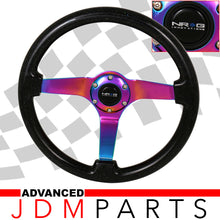 Load image into Gallery viewer, NRG Black Sparkled Wood Grain Wheel (3" Deep), 350mm, 3 Solid spoke center in Neochrome
