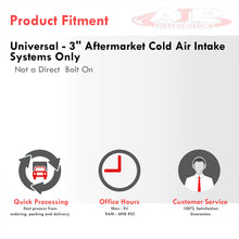 Load image into Gallery viewer, Universal 3" Air Intake Bypass Filter Gunmetal