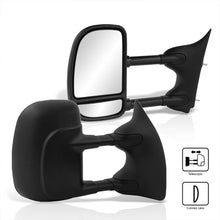 Load image into Gallery viewer, Ford F250 F350 F450 F550 1999-2016 / Excursion 2001-2005 Telescopic Extendable Manual Towing Mirrors Black
